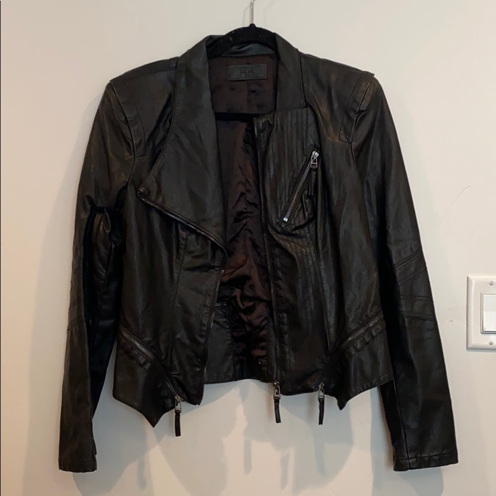 Black Leather Blank NYC Jacket